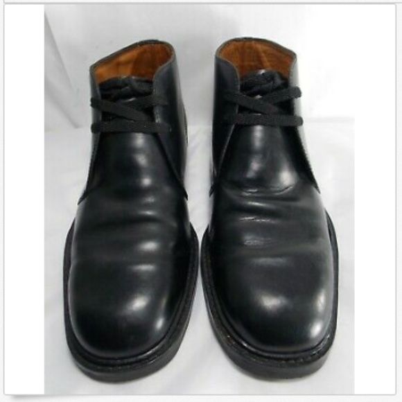 Men's Black Leather Chukka Ankle Boots Size US 7 - Picture 1 of 8